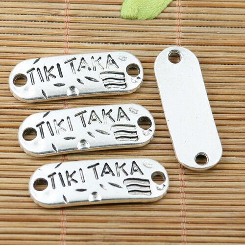 10pcs tibetan silver 35mm long TIKI TAKA curved bar connector EF2219