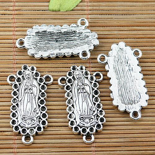 10pcs Tibetan silver 3hols The virgin Maria connectors EF2006