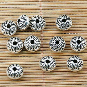 10pcs tibetan silver color 2sided pattern spacer bead EF1441