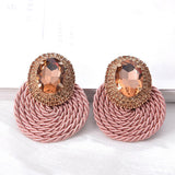 Fashion Jewelry Stud Earring Colorfull Rope Round Earring Sapphire Earring