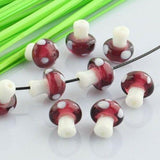 colors Lampwork Mushroom Glass Spacer Loose Beads  for jewery making