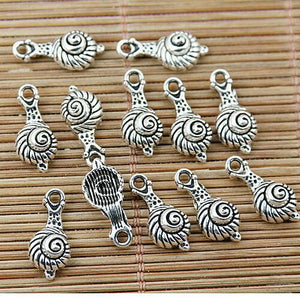 28pcs tibetan silver tone snail design charms EF1716