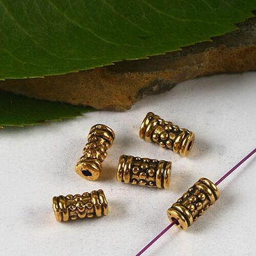 50pcs dark gold tone tube spacer bead h3022