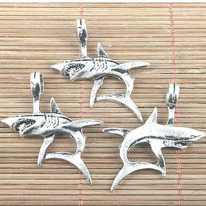 10pcs tibetan silver tone 32x36mm shark design pendant  H0934