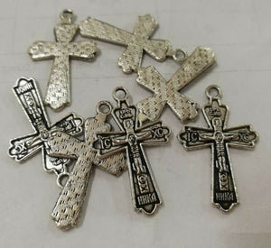 12pcs antiqued silver color crafted CRUCIFIX design charms  H0763