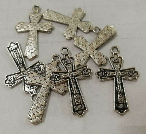 12pcs antiqued silver color crafted CRUCIFIX design charms  H0763