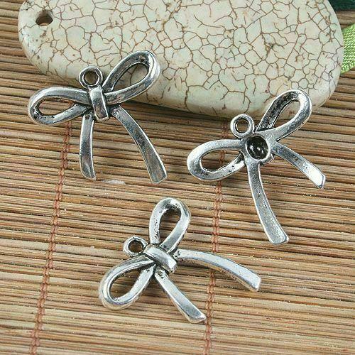 10pcs antiqued silver bowknot  pendant charm G1205