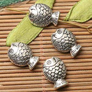 30pcs dark silver color 2sided cute finsh design  spacer bead  EF2760