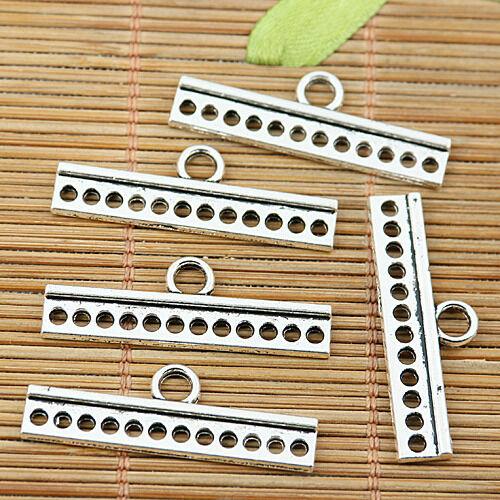 15pcs tibetan silver tone 2sided 1-12hole bar connector EF1952