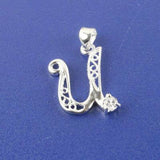 SILVER plated Alphabet Letters for 26pcs with Crystal Rhinestone pendant charms