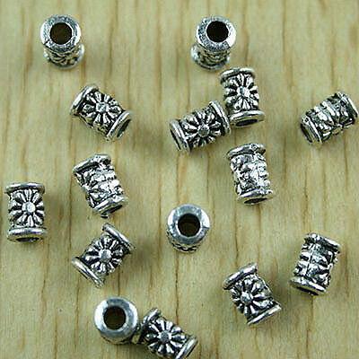 80pcs Tibetan silver crafted flower columniform h1542