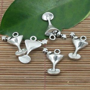 20pcs tibetan silver cocktail glass design charms X0272