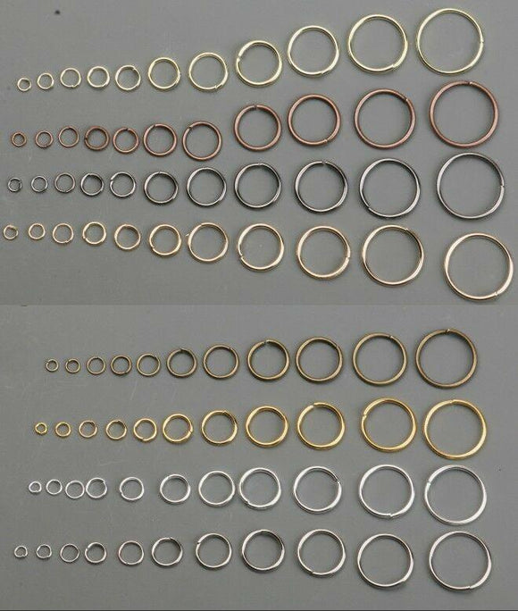 Open Jump Rings Findings 4mm,5mm,6mm,7mm,8mm,10mm,12mm,14mm,20mm 8Colors Pick