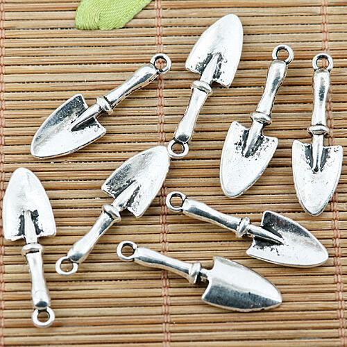 74pcs tibetan silver color shovel tool design charms EF1416