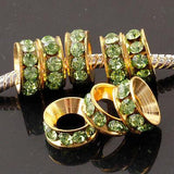 PICK !Multi-styles Crystals European Big Hole Spacer Beads DIY making bracelet