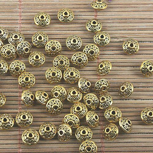 50pcs dark gold color 2sided studded spacer beads H0093-2