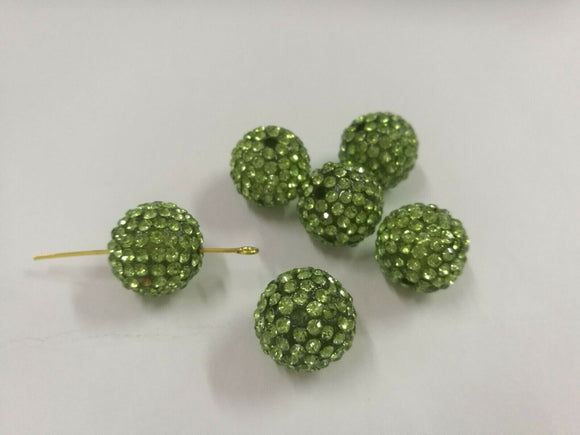 10pcs Czech Crystal Rhinestones Pave Clay Round Disco Ball Spacer Bead 14mm