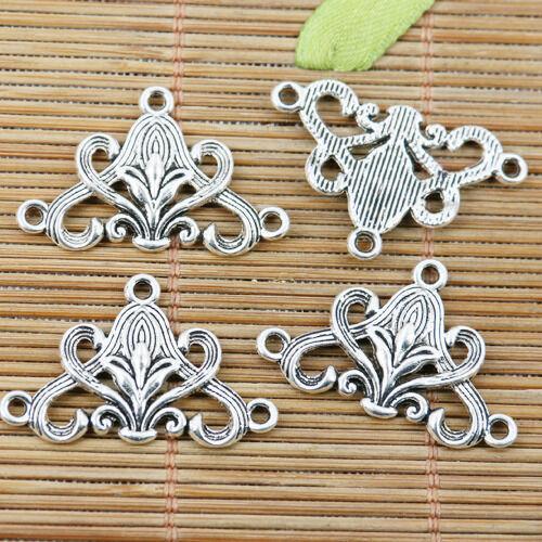 20pcs tibetan silver color flower connector EF2332