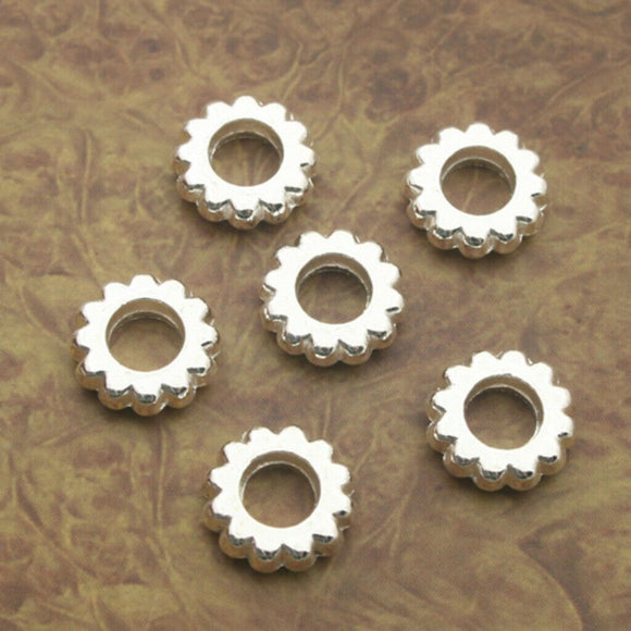 14pcs Silve tone gear Spacer bead Findings X0221