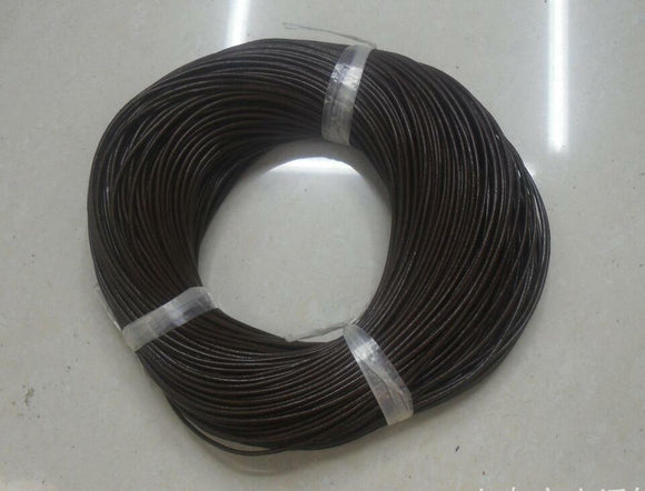 one roll 90meters Real Genuine 100% Leather Thong Cord in 5mm thick brown color