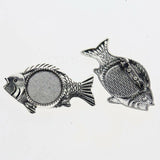 4pcs/lot Tibetan silver COLOR ROUND 20mm/35mm cabochon settings brooch design