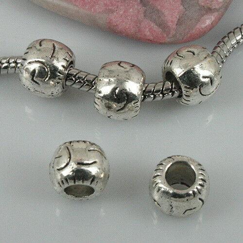 10pcs Tibetan Silver color textured Loose beads fit bracelet EF0462