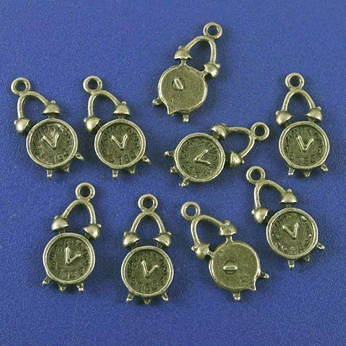 20pcs antiqued bronze alarm clock pendant charm G996