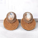 Fashion Jewelry Stud Earring Colorfull Rope Round Earring Sapphire Earring