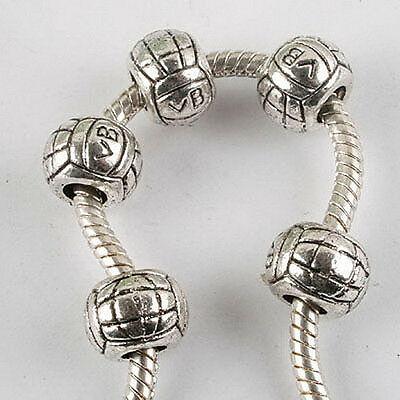 15pcs dark silver-tone veins bead fit bracelet 8236