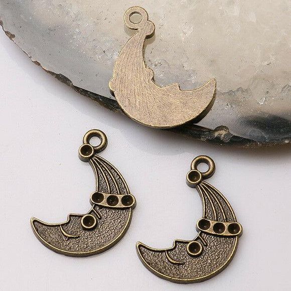 12pcs antiqued bronze color cute cartoon moon face  design  charms  EF3459