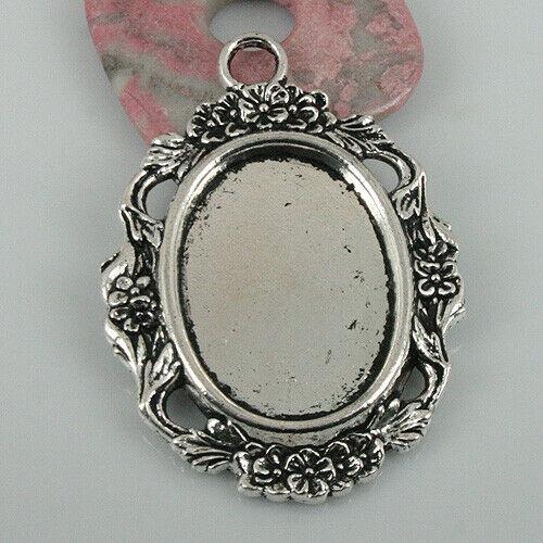 1pc tibetan silver big flower rim cabochon settings/photo frame EF0422