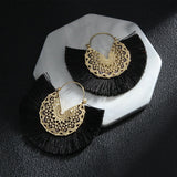 Fashion Bohemian Earrings Hook Tassel Fringe Boho Dangle Earrings Jewelry 1 Pair