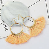 Fashion Bohemian Earrings Hook Tassel Fringe Boho Dangle Earrings Jewelry 1 Pair