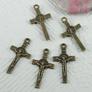 26pcs antiqued bronze color crucifix charms EF0808