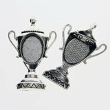 Lote de 2 cabujón ovalado de color plata tibetana de 25 x 35/25 x 18 mm, 30 x 40 mm y 13 x 18 mm, con diseño de broche.