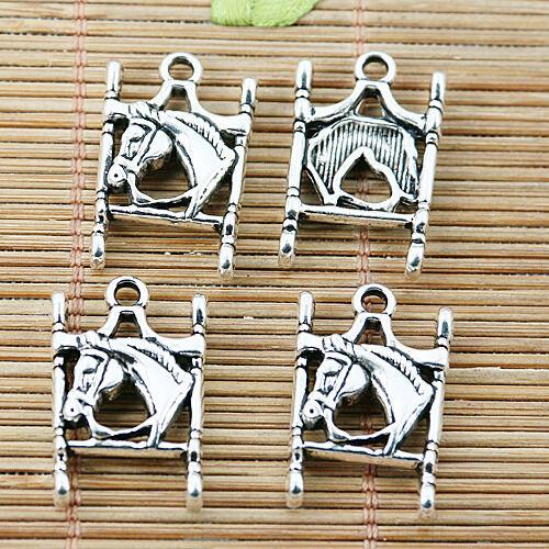 6pcs Tibetan silver horse head charms EF1869