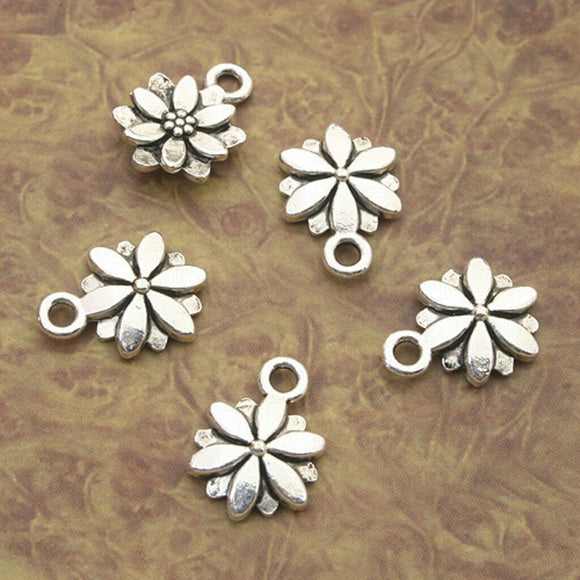 30pcs Tibetan Silver flower charm pendants X0063