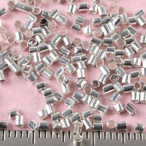 1500pcs  silver-tone 2.0mm Crimp Tubes finding beads h1407