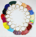 Fashion Bohemian Earrings Hook Tassel Fringe Boho Dangle Earrings Jewelry 1 Pair