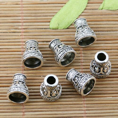 40pcs tibetan silver color floral pattern bead cap design EF2264