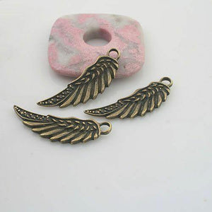 7pcs antiqued bornze color wing design pendant charm G1844