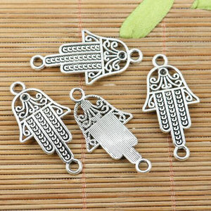 10pcs tibetan silver tone curved hand plam design connector EF2182