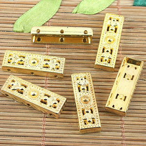 8pcs gold 3 hole flower spacer beads h0233