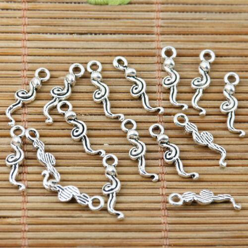 100pcs tibetan silver tone snake design charms EF2214