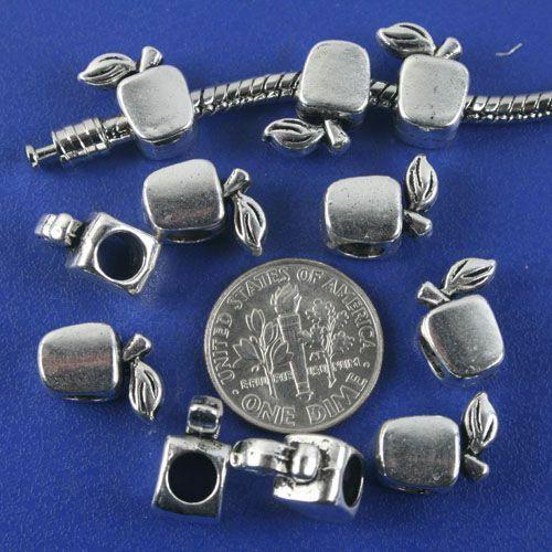 12pcs antiqued silver apple spacer beads G1315