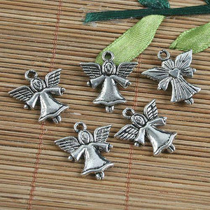 10pcs tibetan  silver color angel design pendant charm G1186