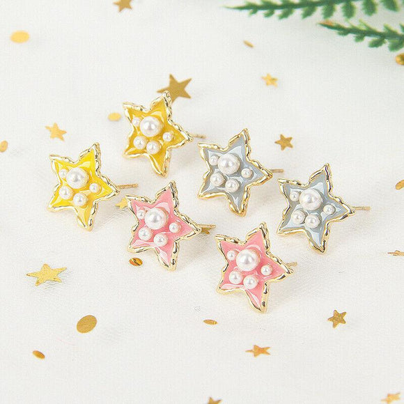 Fashion Jewelry Stud Earring Pearl Stars Shaped Earring