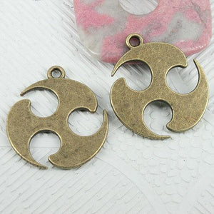 4pcs antiqued bronze color plaint style charms in 29mm EF0826