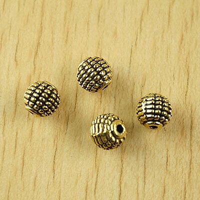 12pcs dark gold-tone studded round spacer beads h1983