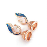 Fashion Jewelry Stud Earring The peacock Pearl lantern Retro Earring